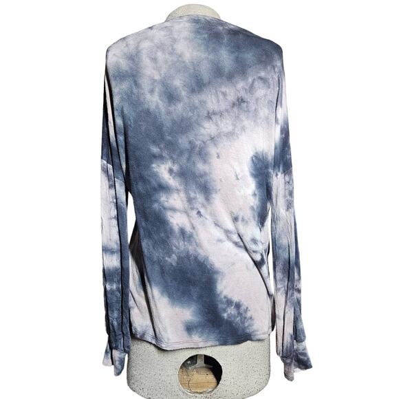 Tie Die Long Sleeve Boat Neck Tee Size Small - Picture 2 of 4